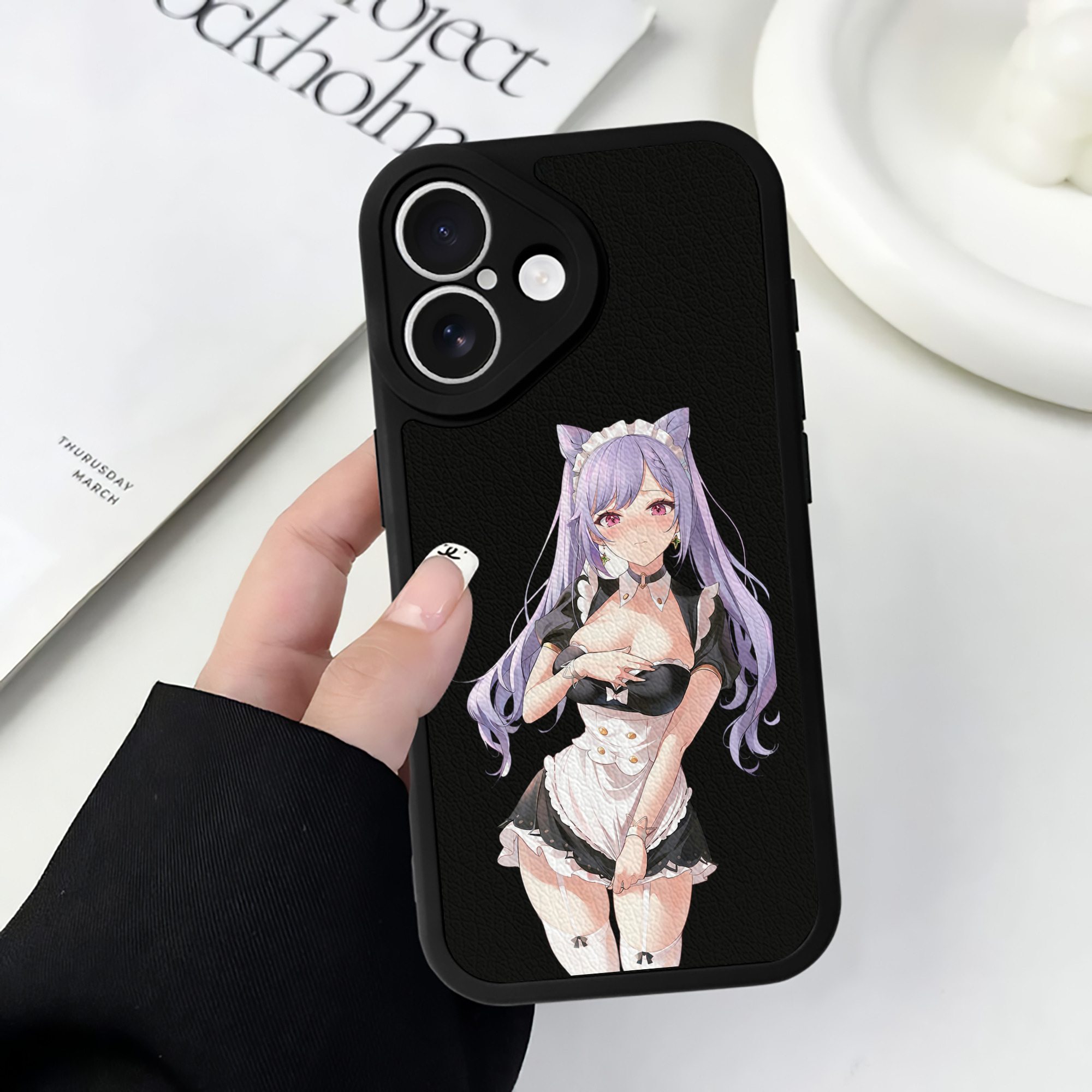 げんし神 刻晴 こくせい genshin Kokusei 【iPhone 16シリーズ対応】シリコンスマホケース（レザー調） 材質：シリコン